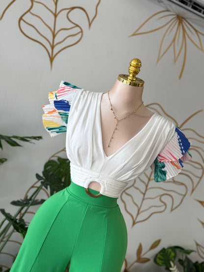 Rainbow Ruffle Top