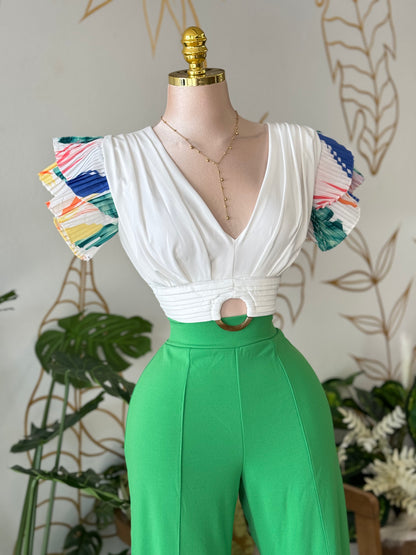 Rainbow Ruffle Top