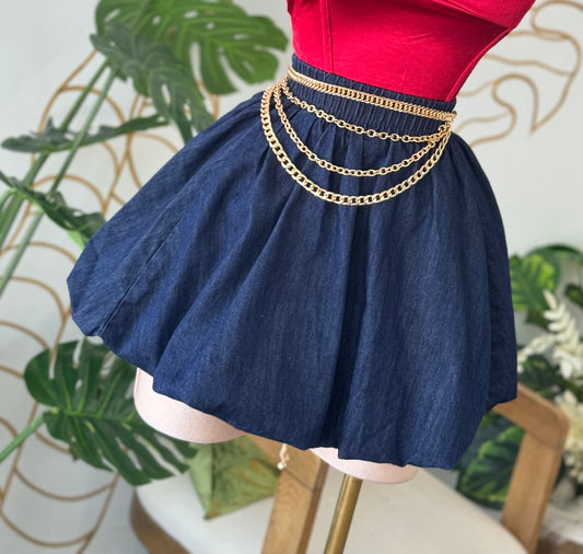 Denim Flare Skirt