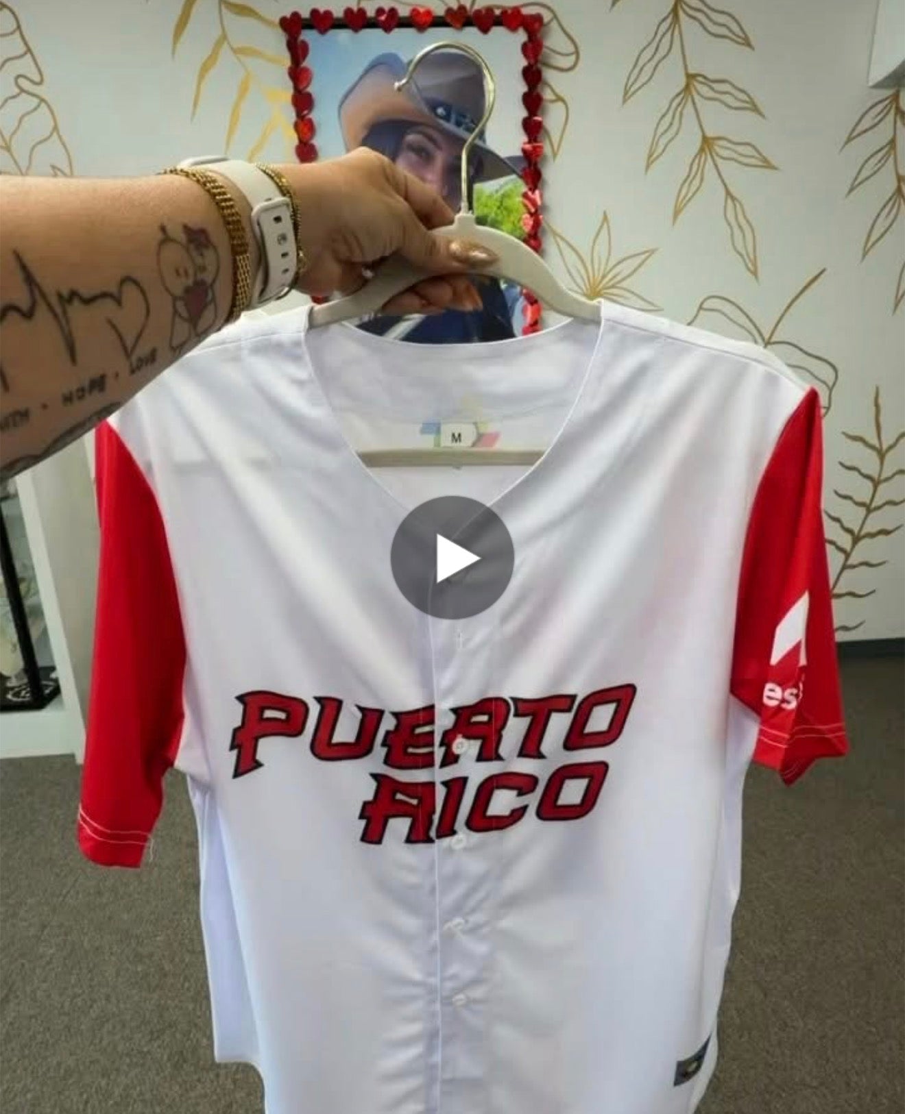 Puerto Rico Lindor Button Jersey