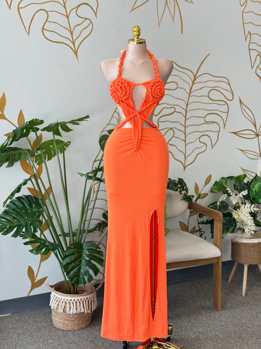 Tangerine Goddess Maxi Dress