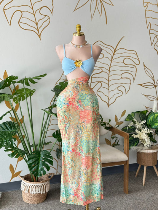 Blue Tropic Maxi Dress