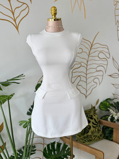 White Sculpt Dress