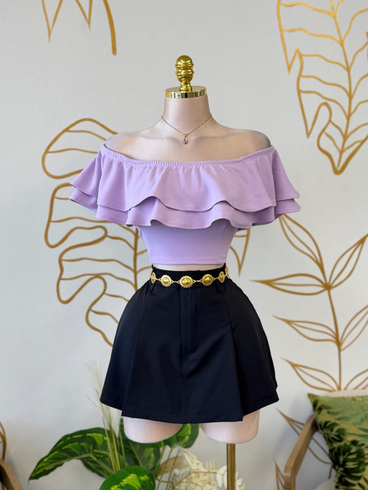 Lilac Breeze Off-Shoulder Top