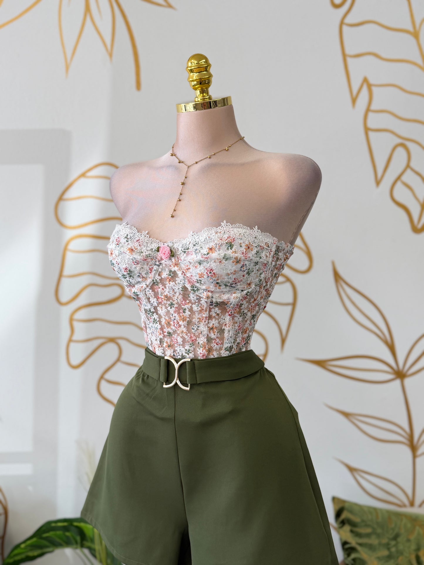 Floral Lace Corset Top