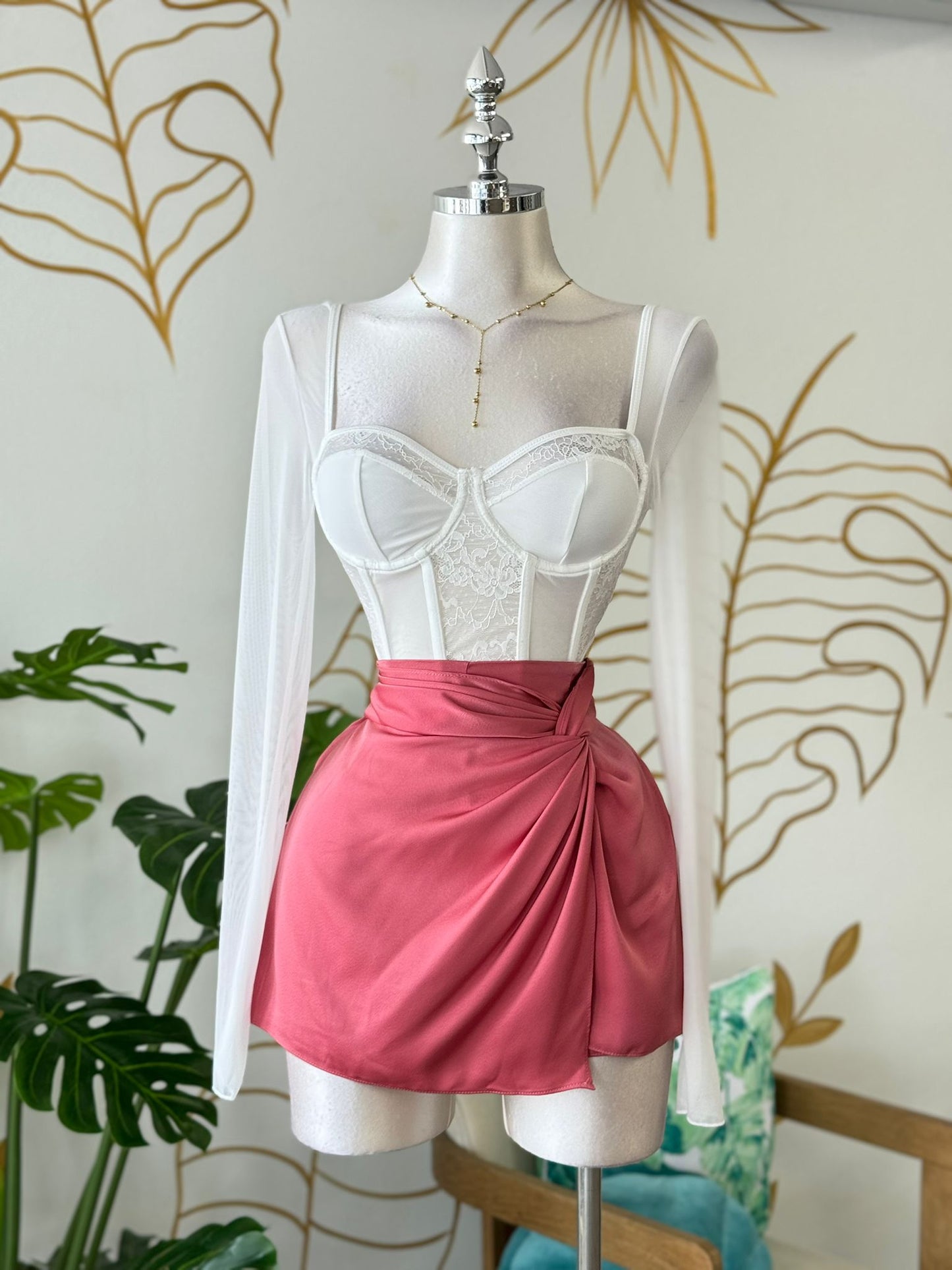 Rosé Draped Skort