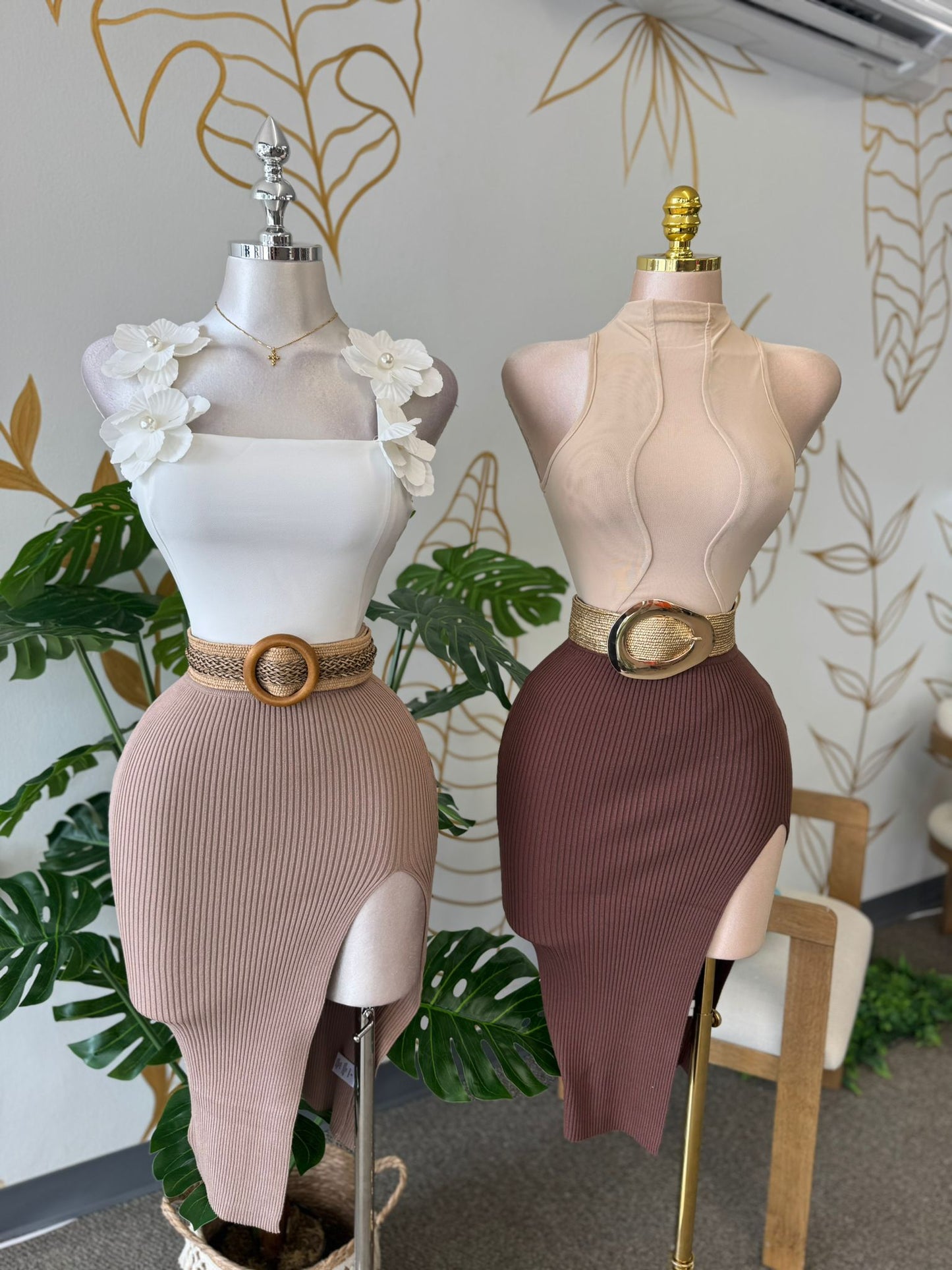 Ribbed Asymmetrical Skirt