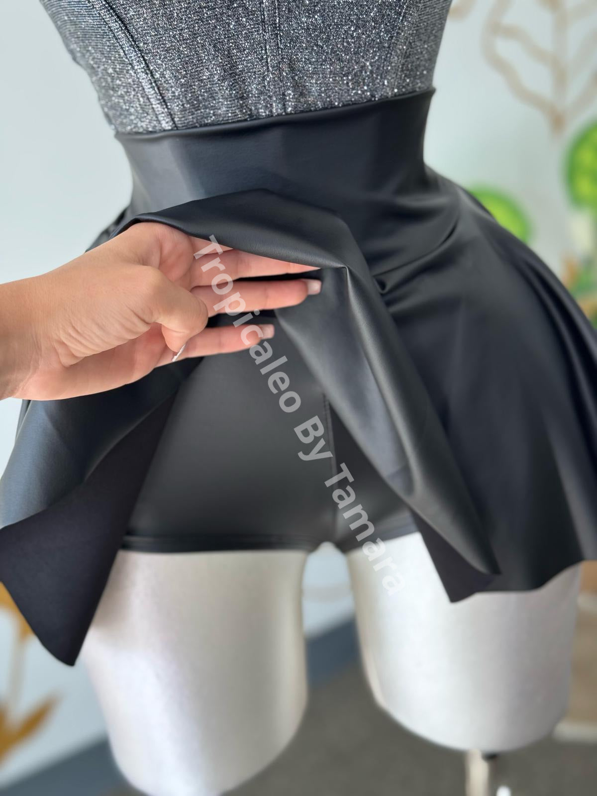 Starlight Leather Skort