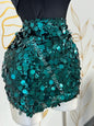 Shimmering Sequin Skirt (Falda) Large / Verde Hunter