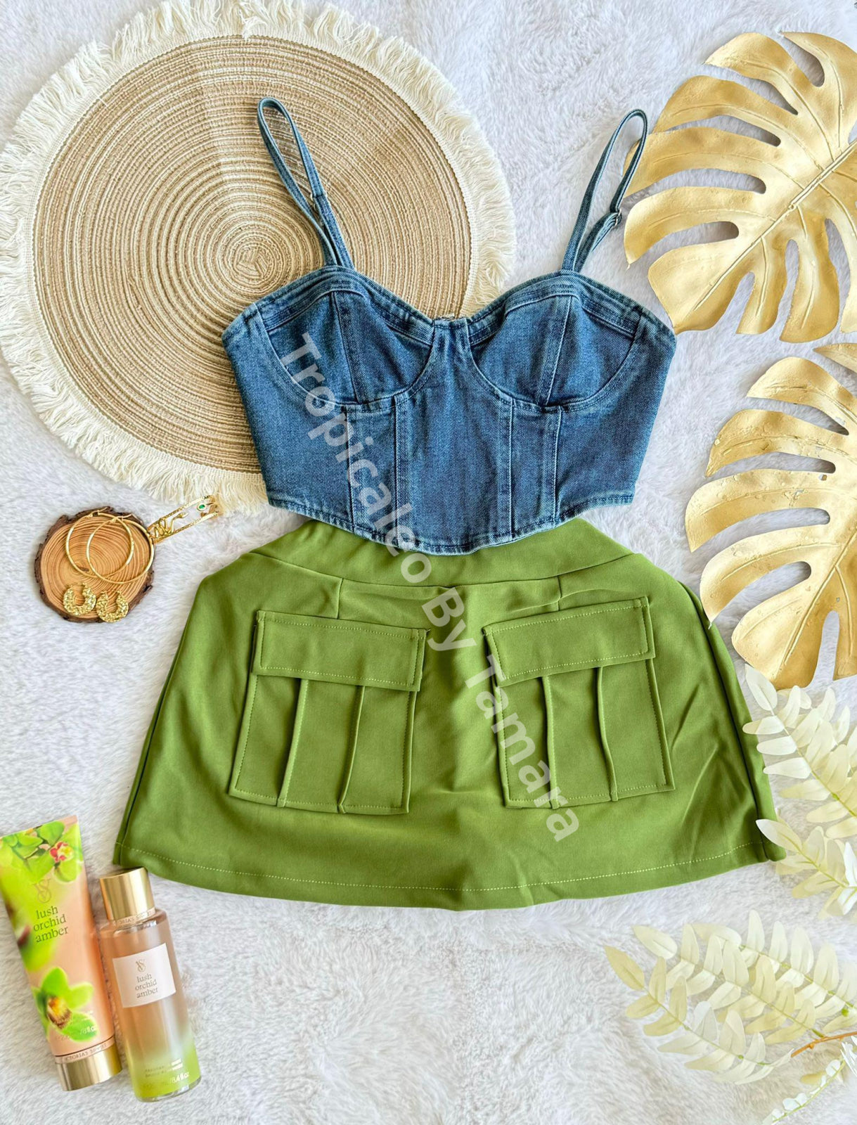 Denim Bustier Crop Top