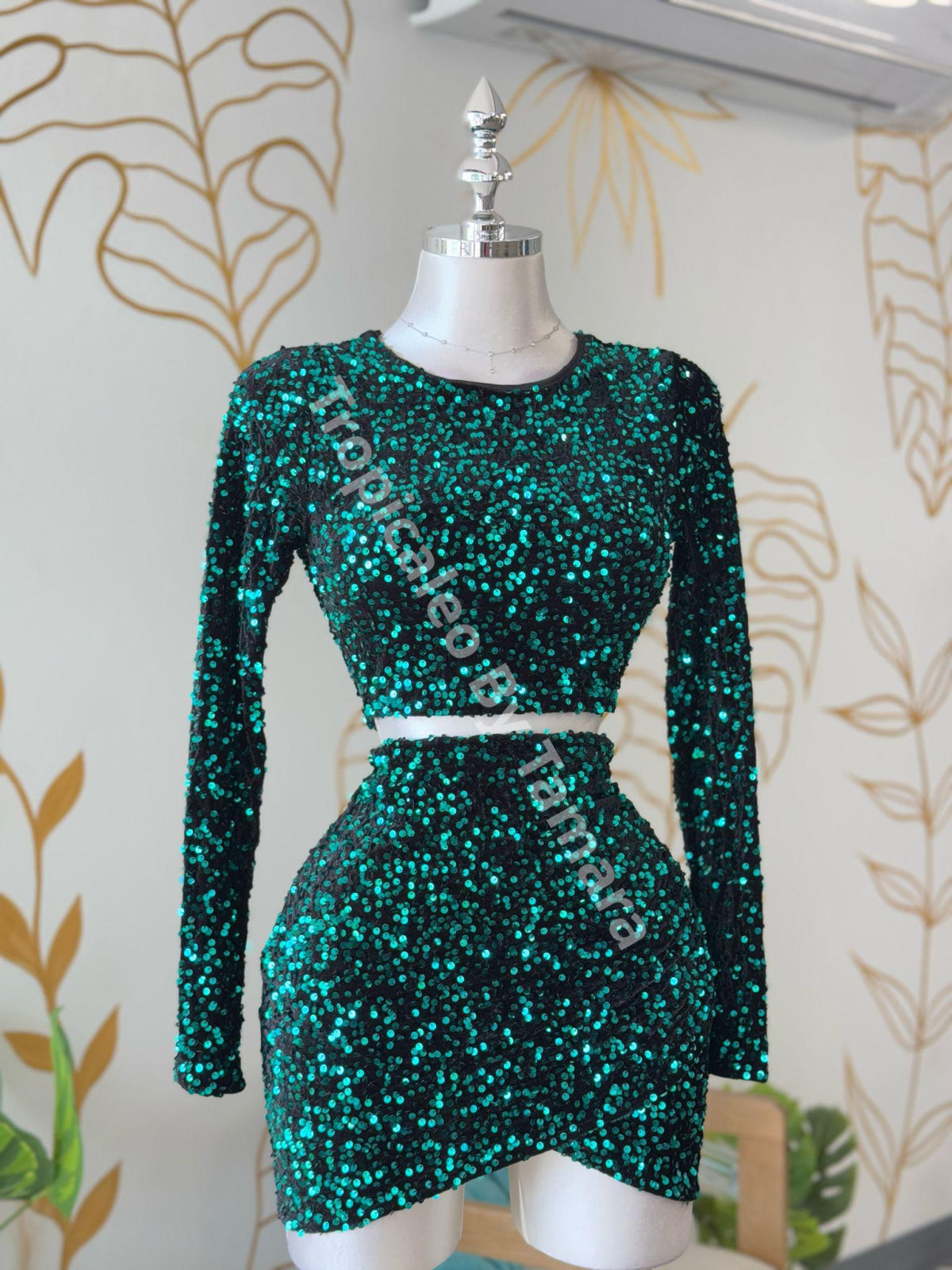 Emerald Glitz Duo Set
