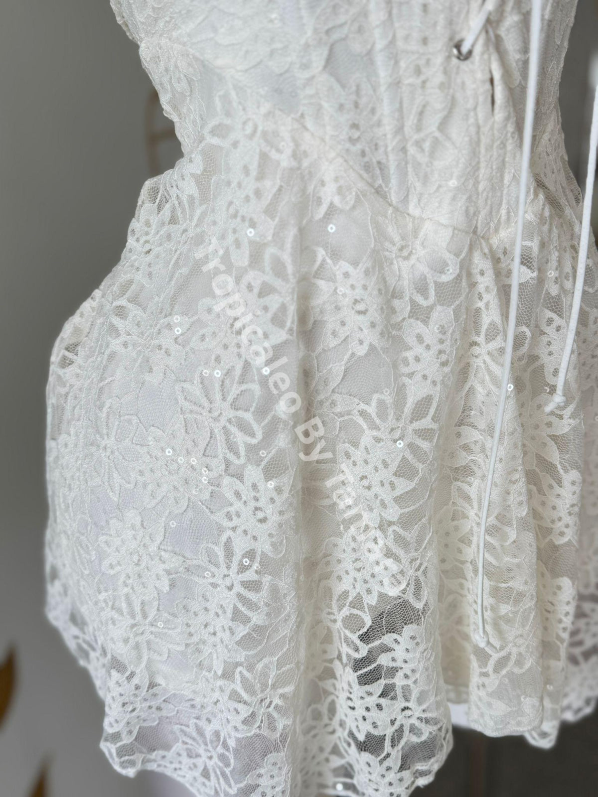 Angelic Bone White Lace Romper