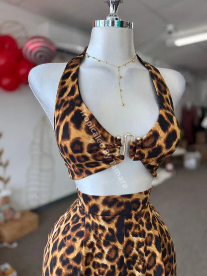 Animal Print Halter Set