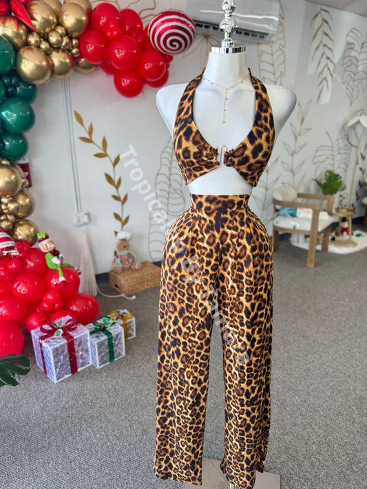 Animal Print Halter Set