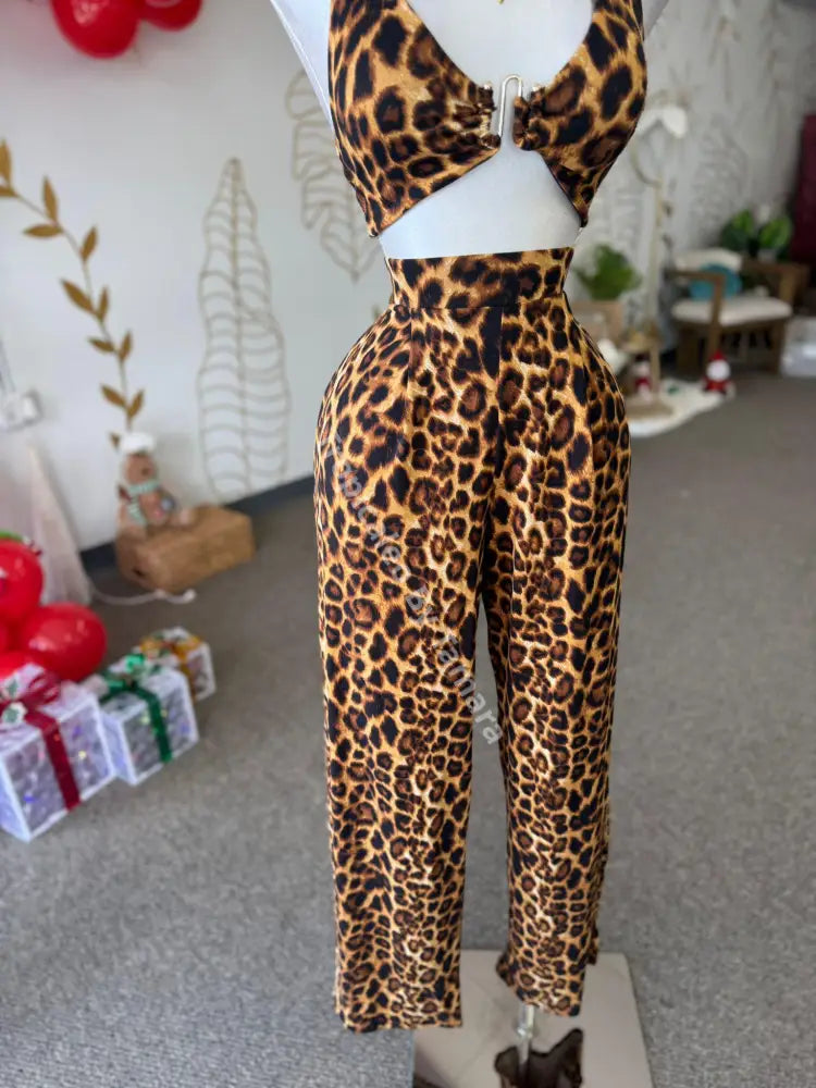 Animal Print Halter Set