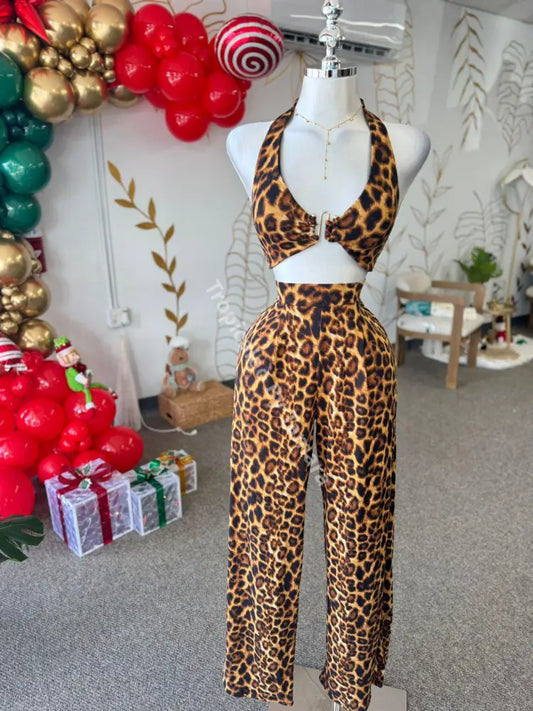 Animal Print Halter Set