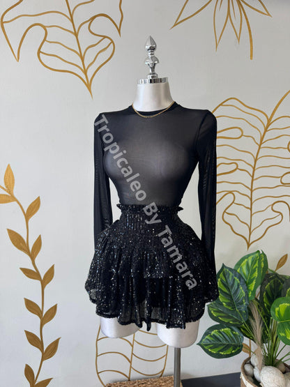 Long Sleeve Mesh Top