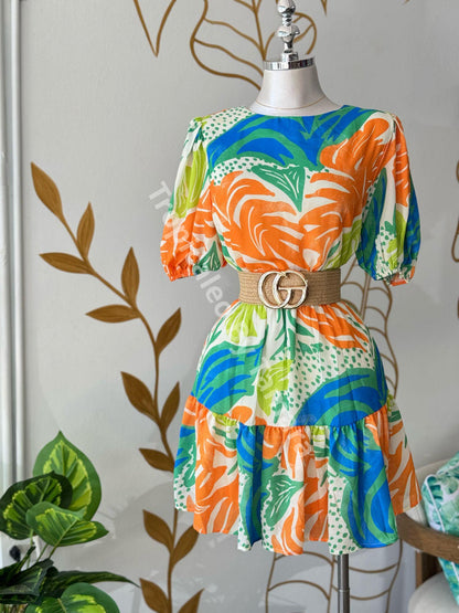 Tropical Bloom Mini Dress