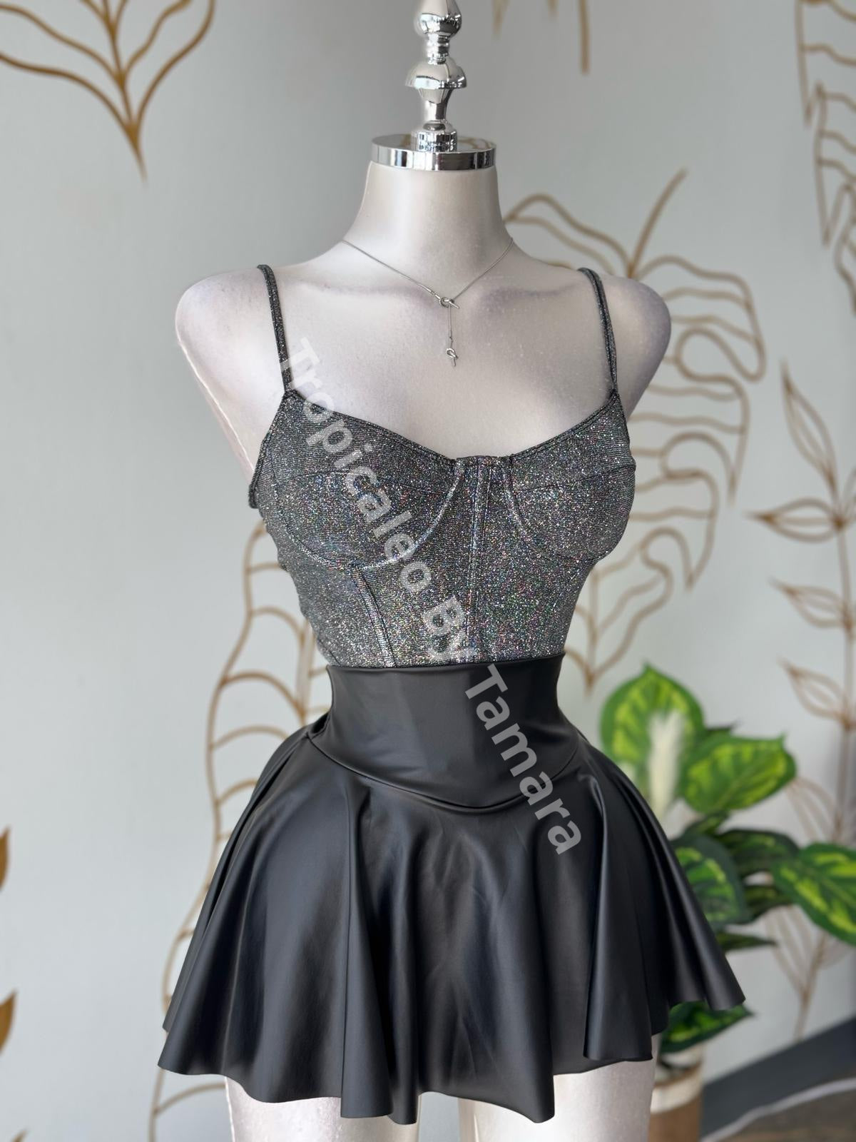 Starlight Leather Skort