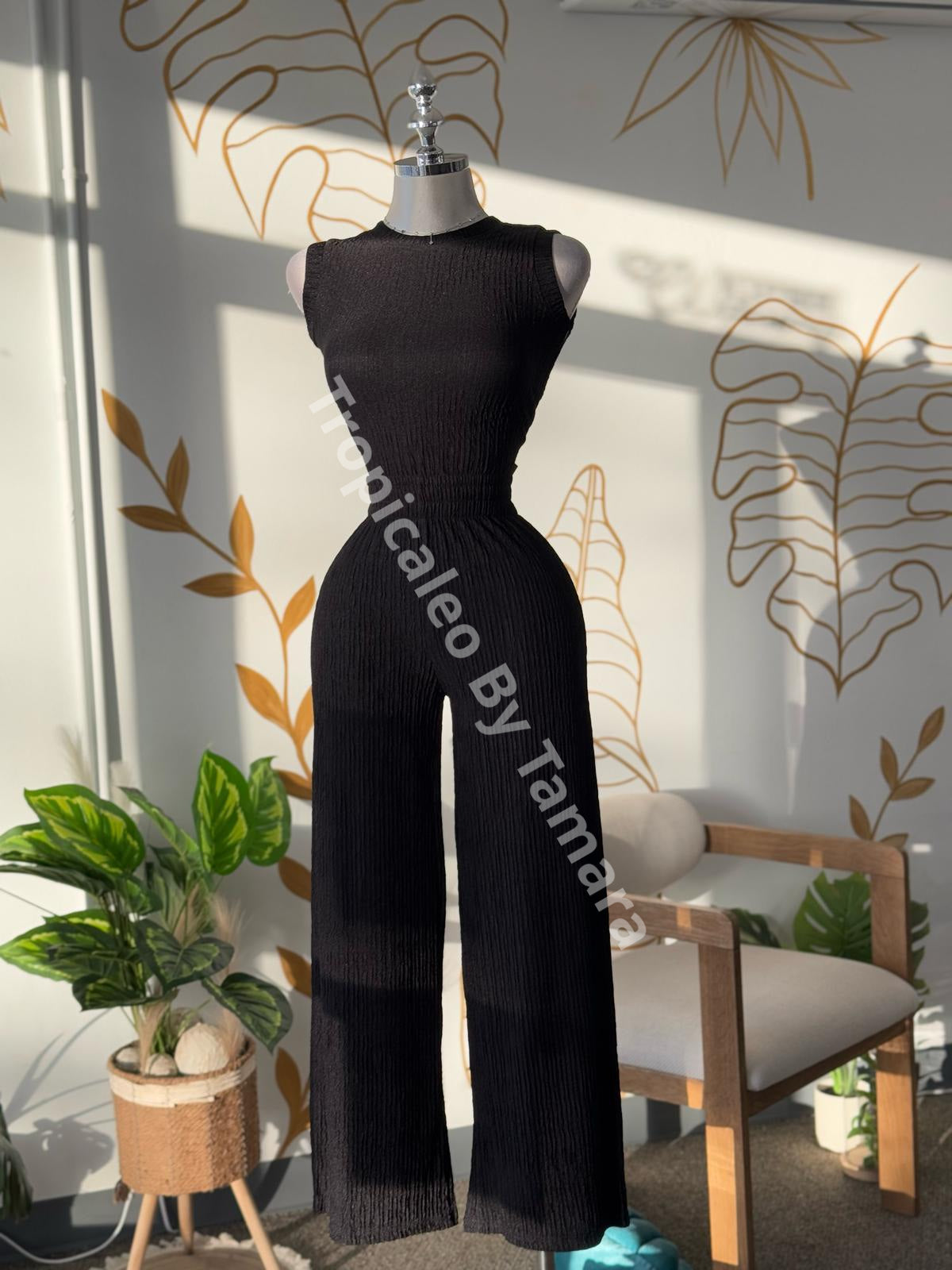 Black Glow Top & Pant Set