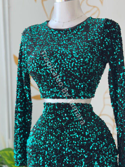 Emerald Glitz Duo Set