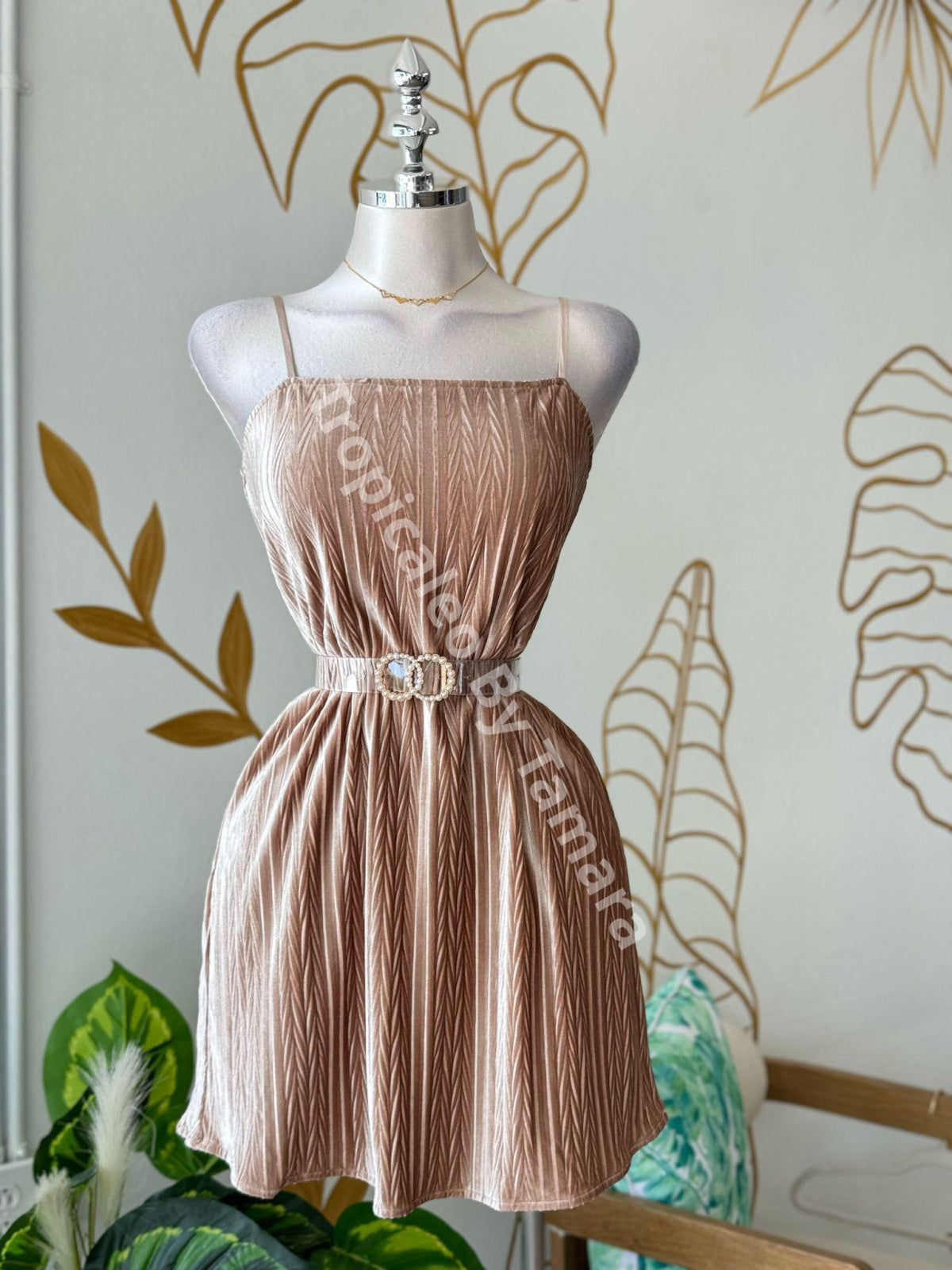 Rosegold Pleated Dream Dress