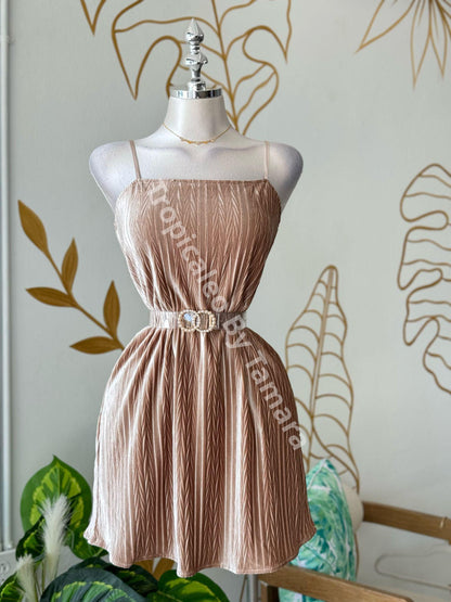 Rosegold Pleated Dream Dress