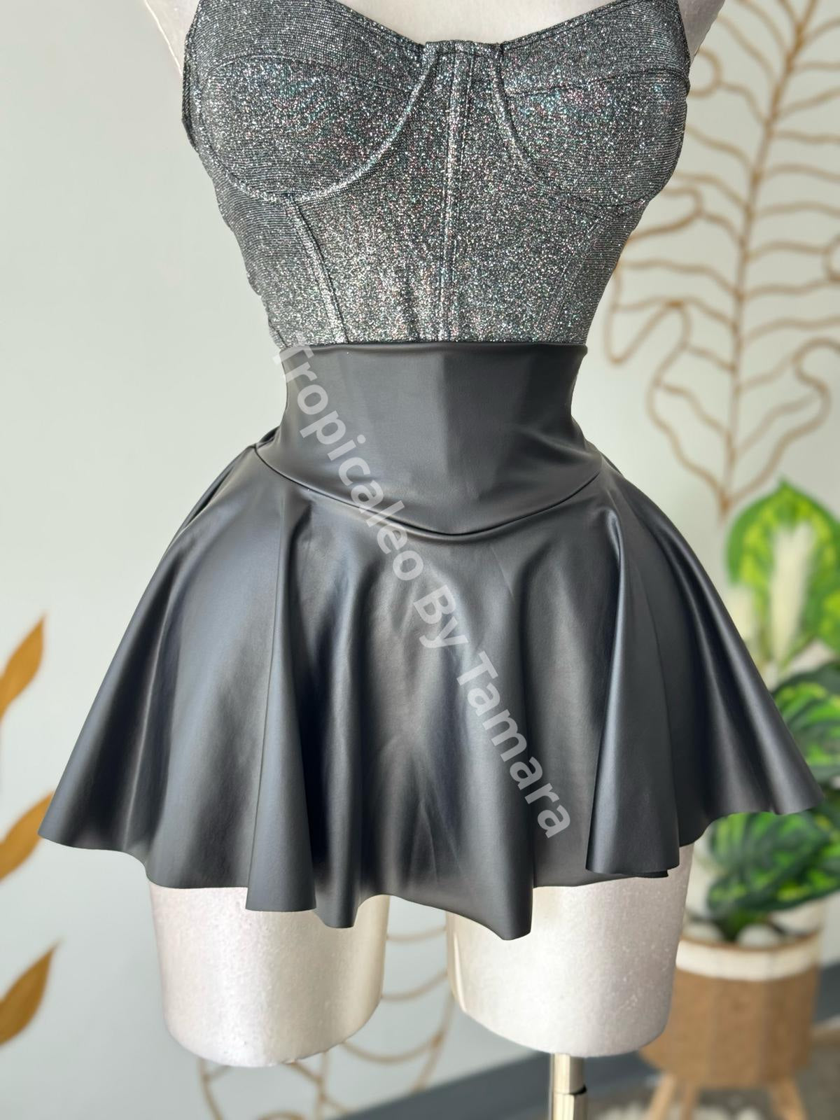 Starlight Leather Skort