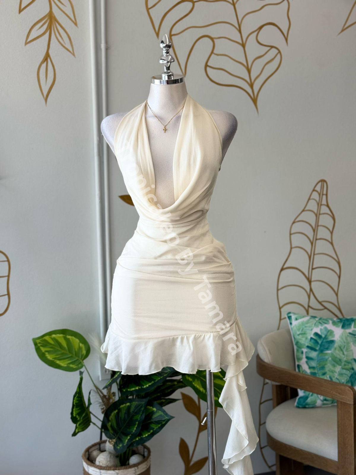 Ariella Backless Halter Dress