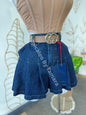 Vibrant Denim Flare Skirt (Falda) Small