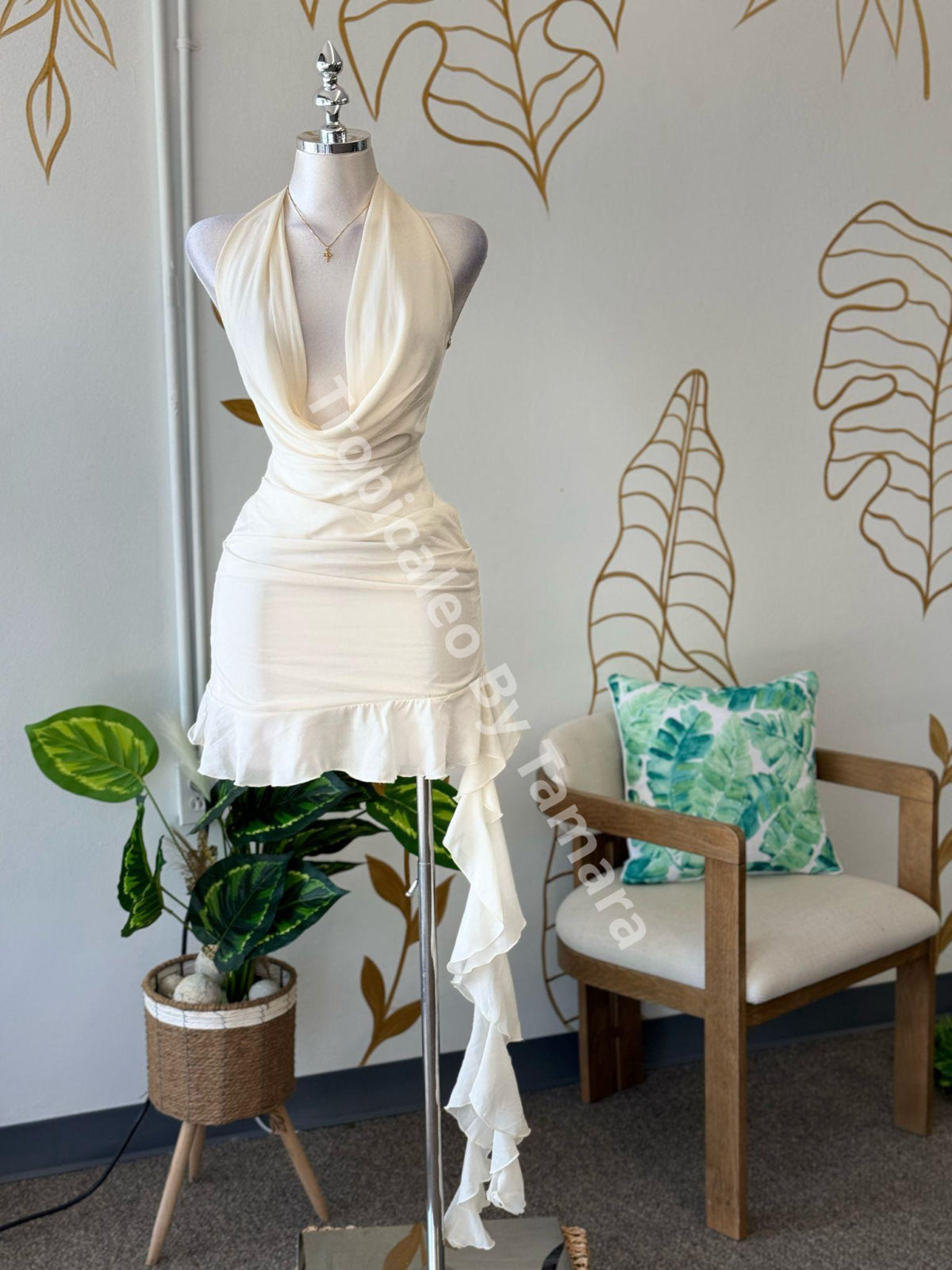 Ariella Backless Halter Dress