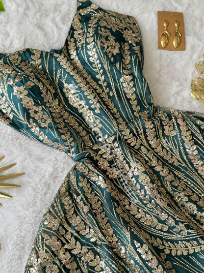 GoldenLeaf Emerald Glam Dress
