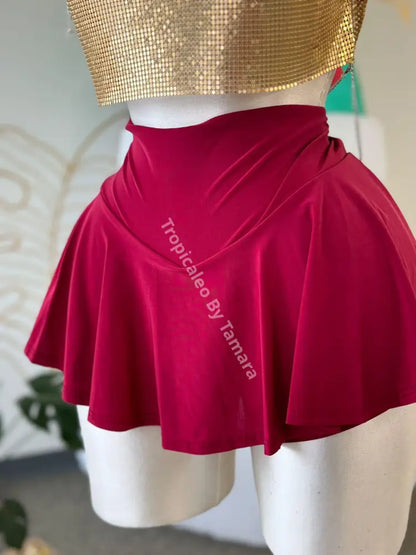 Ballet Flare Dance Skort (Variedad 3 Colores) Large / Vino