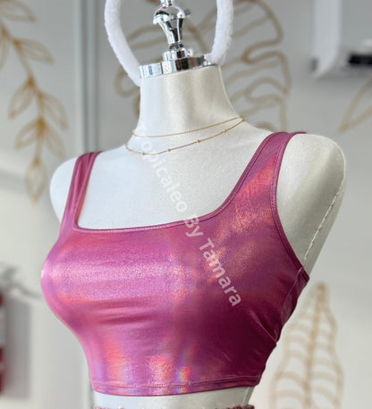 Iridescent Bliss Crop Top (2 Colores Disponibles) Small / Rosa