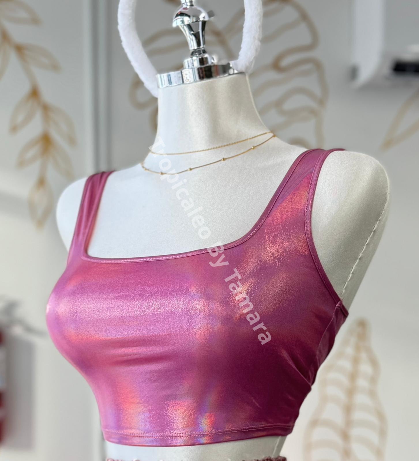 Iridescent Bliss Crop Top (2 Colores Disponibles) Large / Rosa