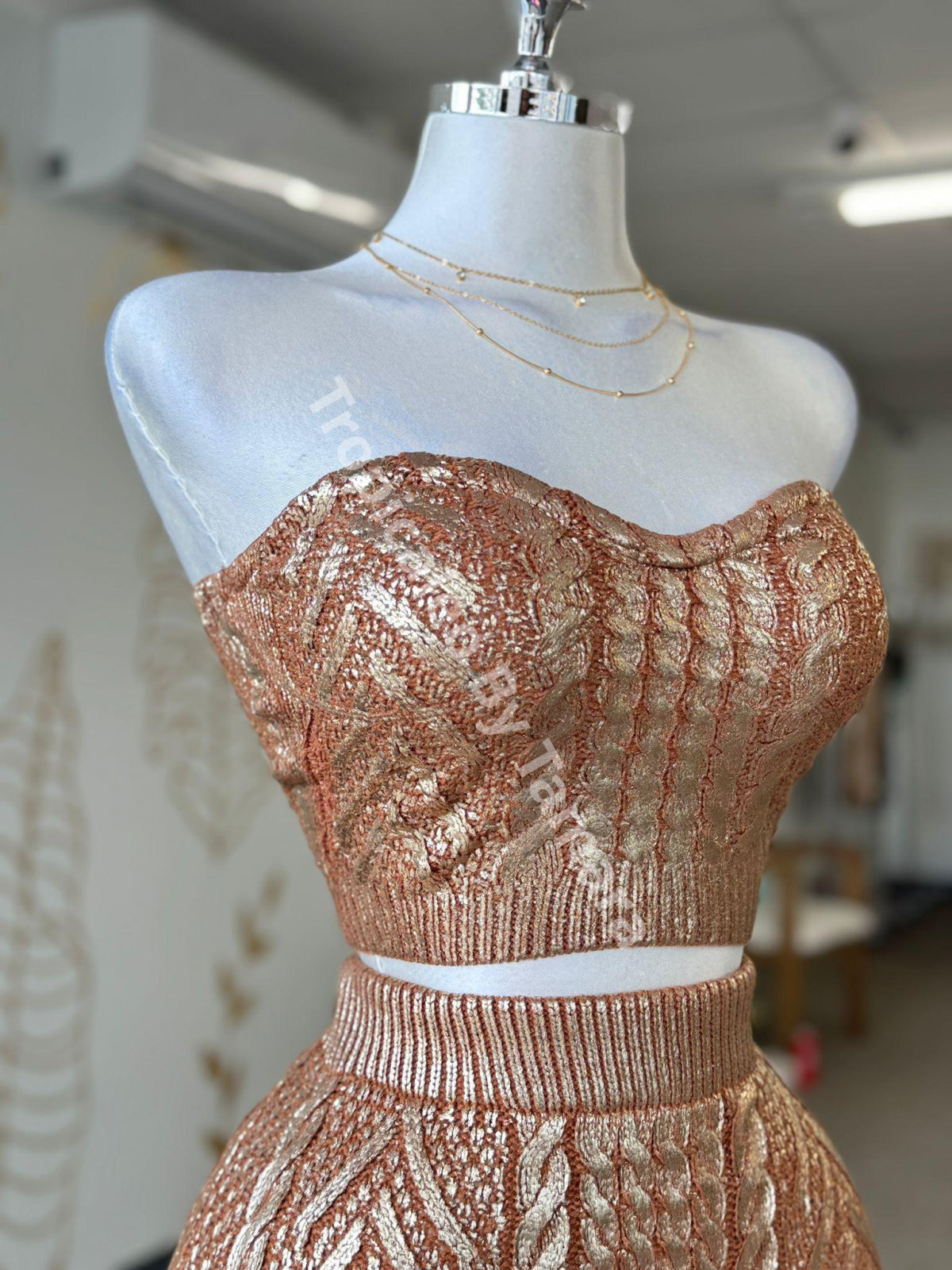 Knit Top And Skirt Set