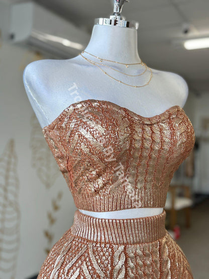 Knit Top And Skirt Set