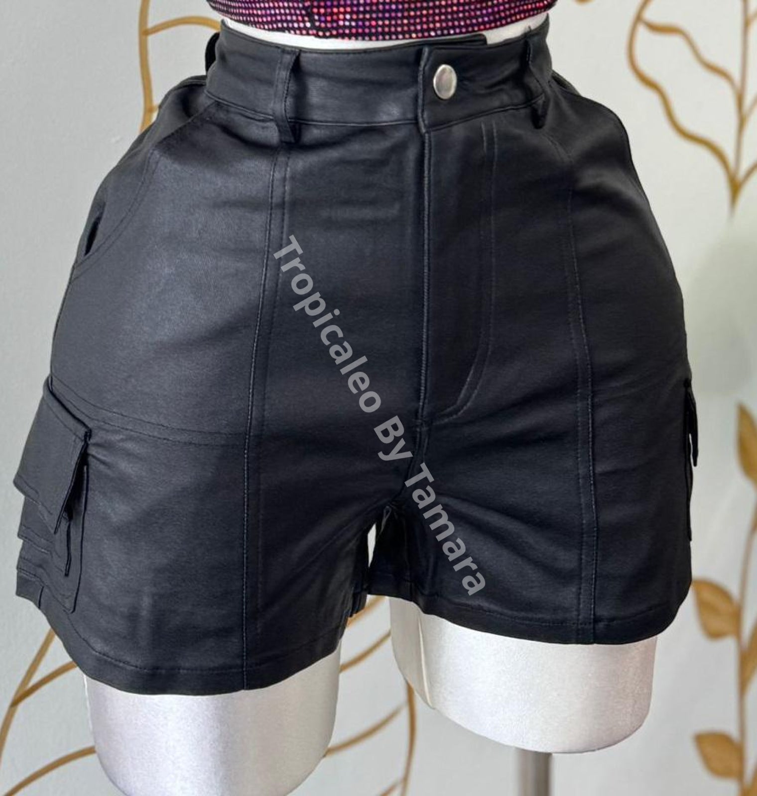 Cargo Leather Shorts Small