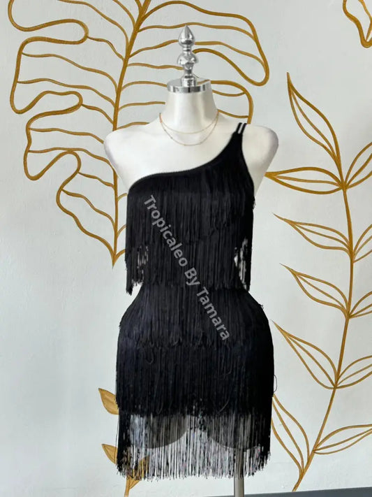 Black Flapper Fringe Dress