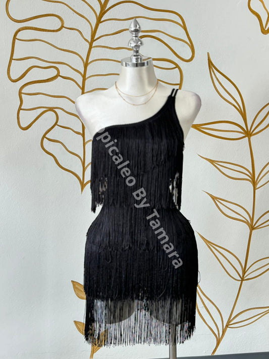 Black Flapper Fringe Dress