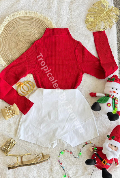 Half Turtleneck Knit Crop