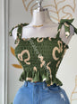 Olive Smocked Top