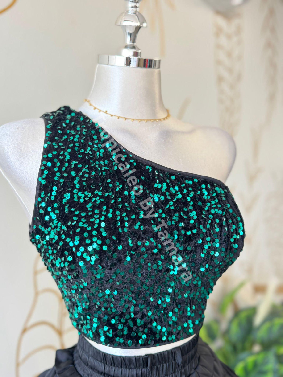Emerald Sparkle Crop Top