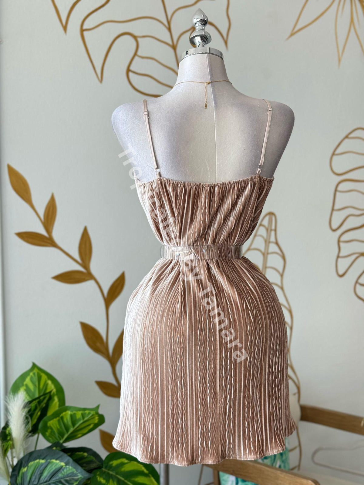 Rosegold Pleated Dream Dress