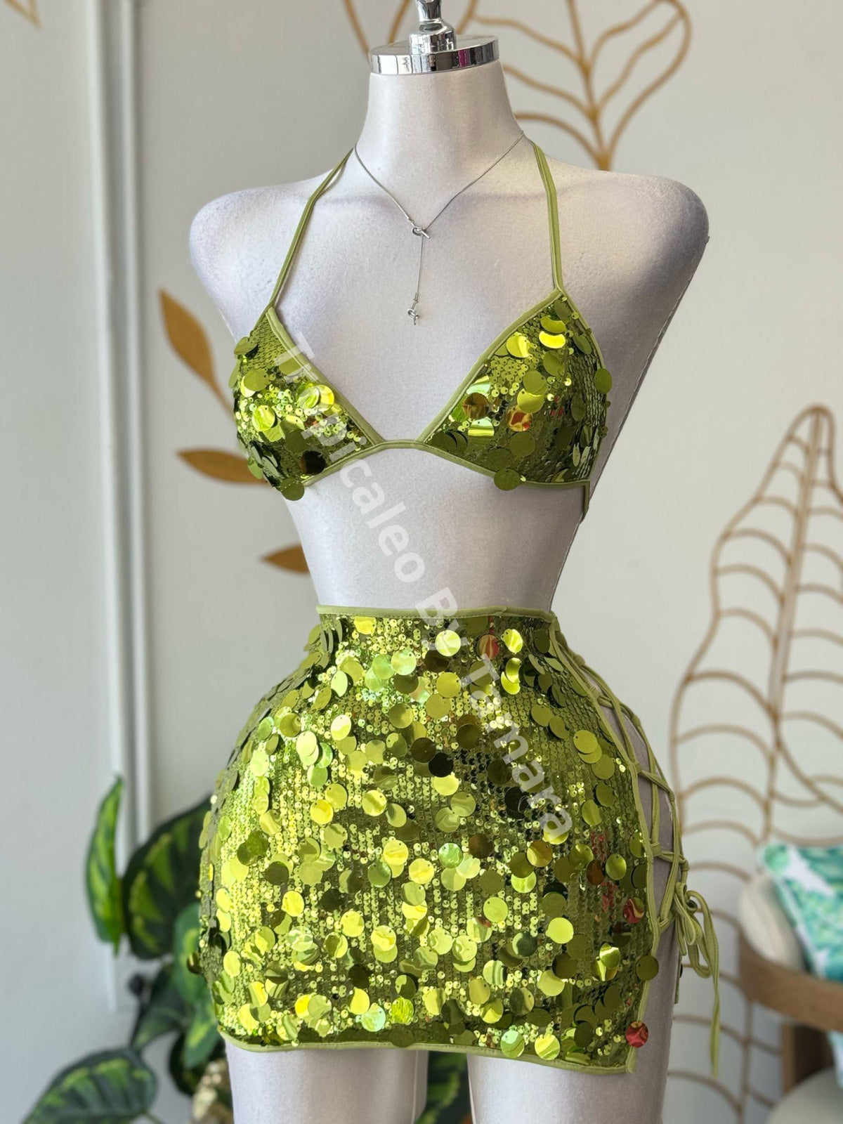 Lime Sequin Mini