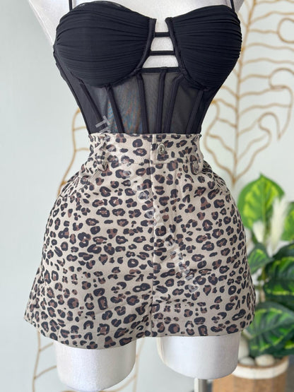 Black Mesh Corset Top