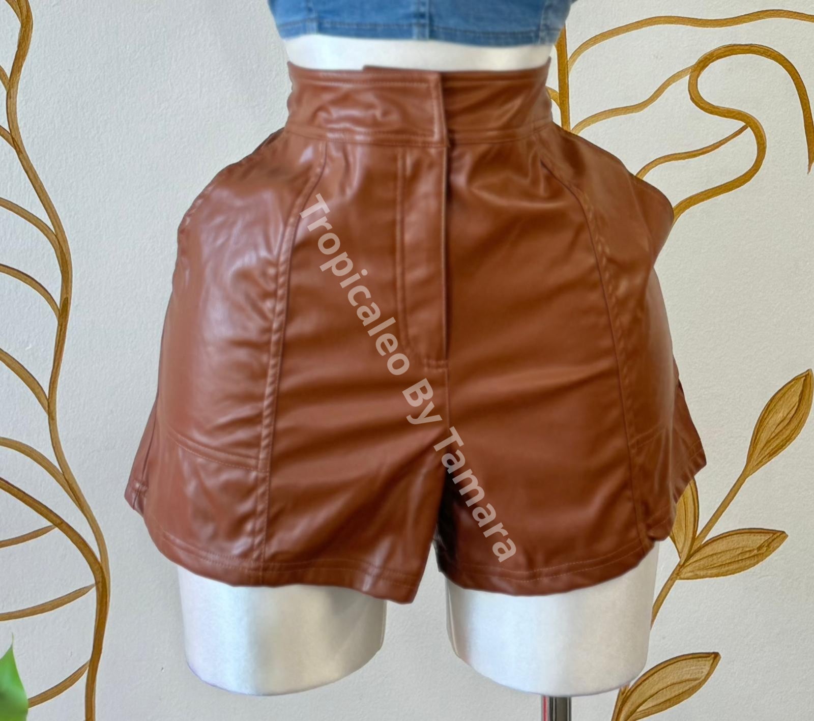 Caramel Leather Shorts