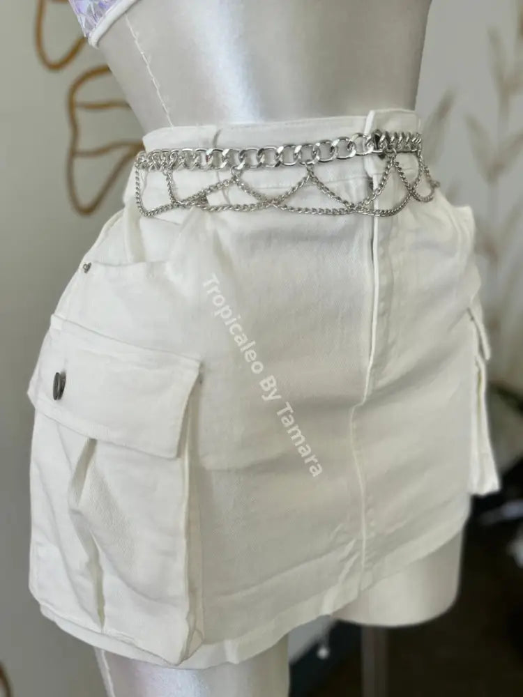 Cargo Mini Skirt Medium / Blanco