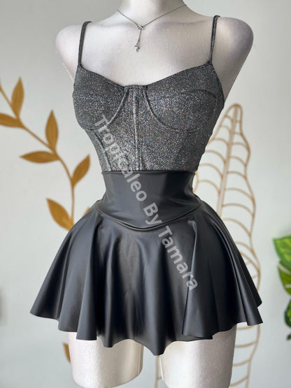 Starlight Leather Skort