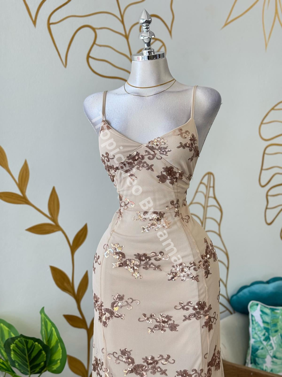Glimmer Mesh Gown